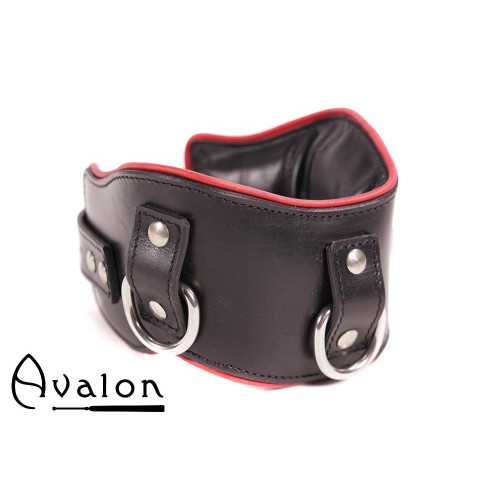 Avalon - CONQUER - Collar med god polstring, Svart og Rødt Avalon - CONQUER - Collar med god polstring, Svart og Rødt