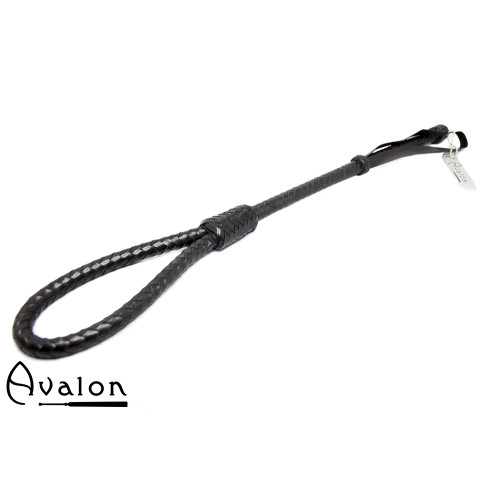 AVALON - BEYOND - Svart Loop Ridepisk i Glatt Lær