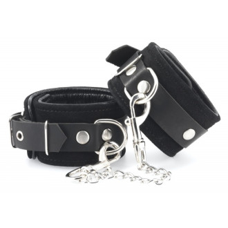 Rimba - Håndcuffs i lær, Sort - Semsket lær