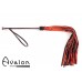 Avalon - SORCERESS - Sort og rød flogger med langt metall håndtak