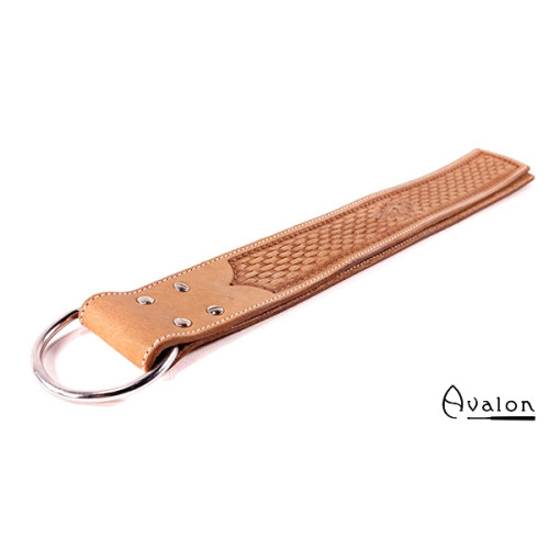 Avalon - LIONEL - Lang Paddle med D-ring og Dekor, Lys Brun