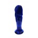Erotisk - Blå Penisformet Glassplugg