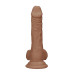 RealRock - Dildo med pung - 7" / 17 cm - Tan