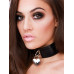 Kinky Diva - Collar med Hjertelås - Sort