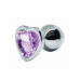 BQS - Buttplug med Hjertekrystall - Lilla - Medium