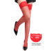 Gnist - Nettingstrømper med Blondekant - Rød