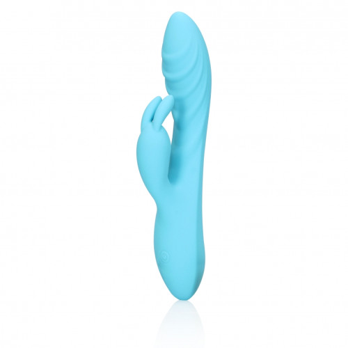 Loveline - Ribbed Ultra Soft Silicone Rabbit Vibrator - Turkis Loveline - Ribbed Ultra Soft Silicone Rabbit Vibrator - Turkis