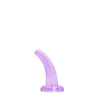 RealRock - Crystal  Clear -  Enkel Dildo med sugekopp - 5" / 11,5 cm  - Lilla