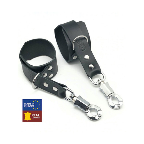 Red Leather - Lær Suspension Cuffs med Antipanikklås Red Leather - Lær Suspension Cuffs med Antipanikklås