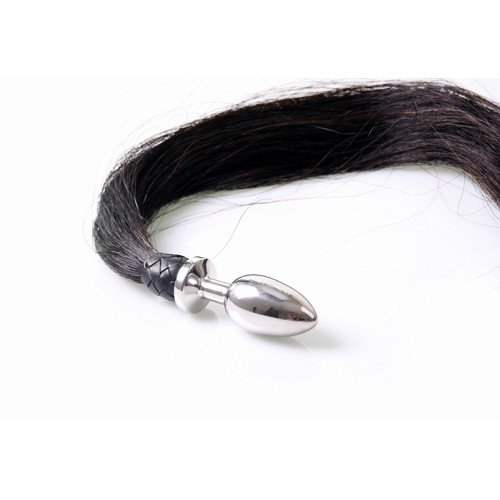 Metall buttplug med hestehale Metall buttplug med hestehale