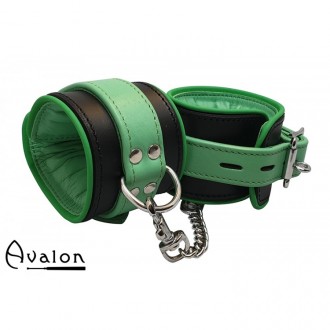 Avalon - Sengekos - Alchemy - Polstrede Håndcuffs - Sort og Grønn
