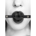 Ouch! Black & White - Ballgag med pustehull - Sort 