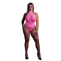 OUCH! - Glow in the dark - Body med halter neck - Rosa XL/4XL