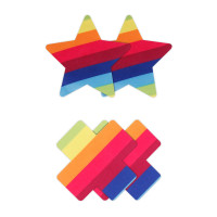 Pretty Pasties - Pride stjerner og kryss 2 par - nipple covers 