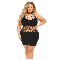 Pink Lipstick - Rich B Phase - Sort kjole - Plus size 