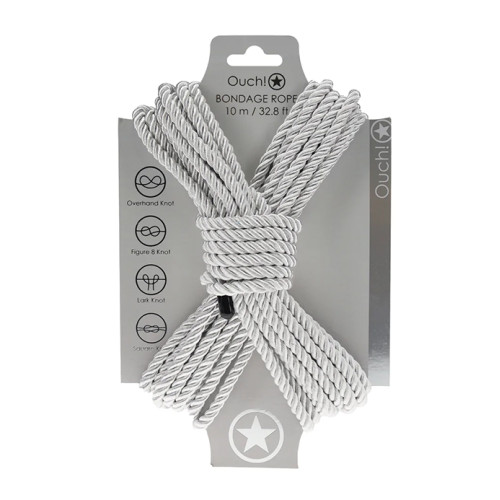 Ouch! Bondagetau - 10 meter - 6mm - Sølv