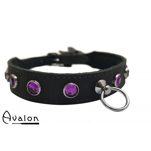 Avalon - DEVOTION - Collar med lilla runde Stener og O-ring