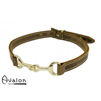 Avalon - Viking - Bit - Brunt Collar med gullfarget bitt