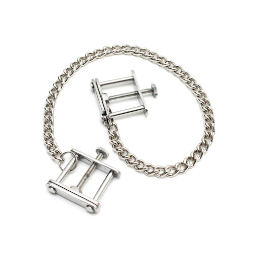 Rimba - Brystklyper med justerbar klemme - med kjetting 